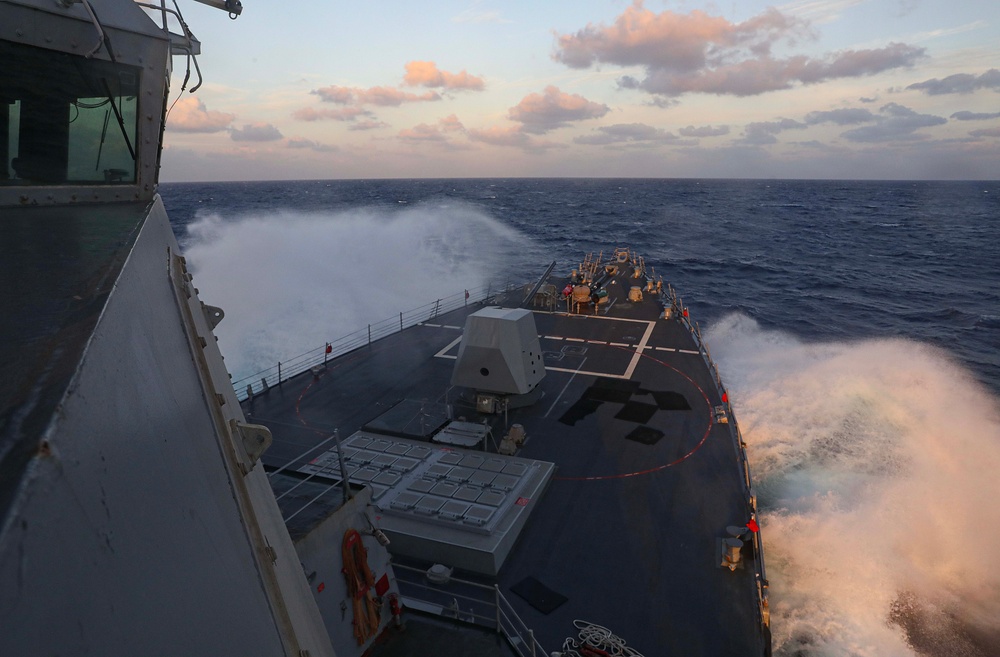 USS Dewey (DDG 105) Conducts Live-Fire Exercise with 5-Inch Lightweight Gun While Operating in the Philippine Sea