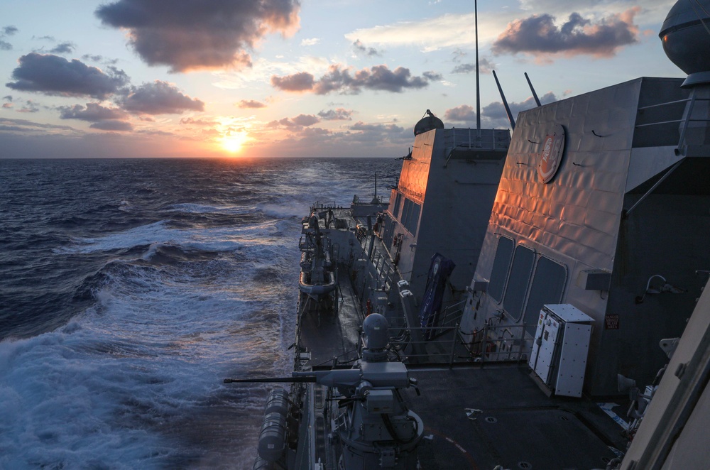 USS Dewey (DDG 105) Conducts Live-Fire Exercise with 5-Inch Lightweight Gun While Operating in the Philippine Sea