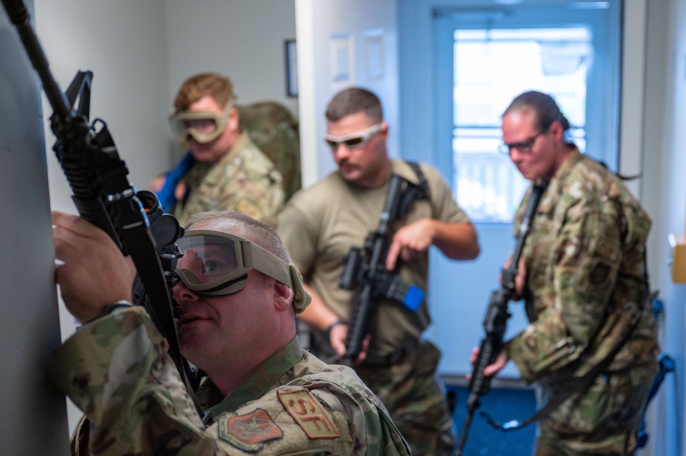 934th Security Forces Squadron building clearing exercise