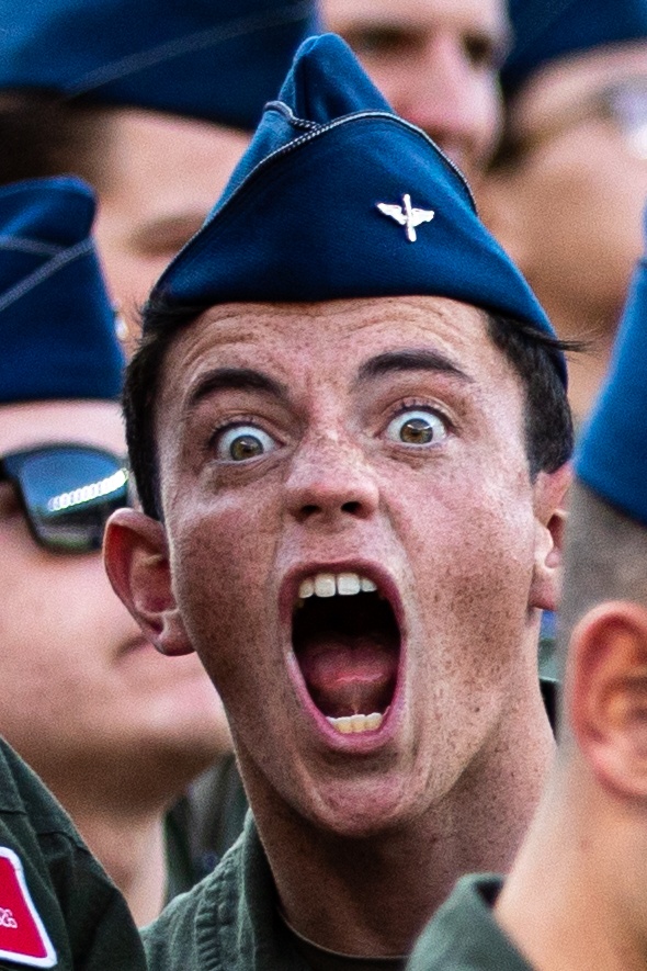 Air Force Cadet Cheers on Air Force