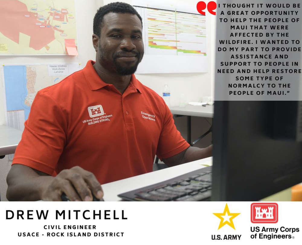 Hawaiʻi Wildfires Response Mission USACE Employee Spotlight – Drew Mitchell