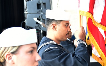 NBVC Sailors present colors during the Reagan National Defense Forum