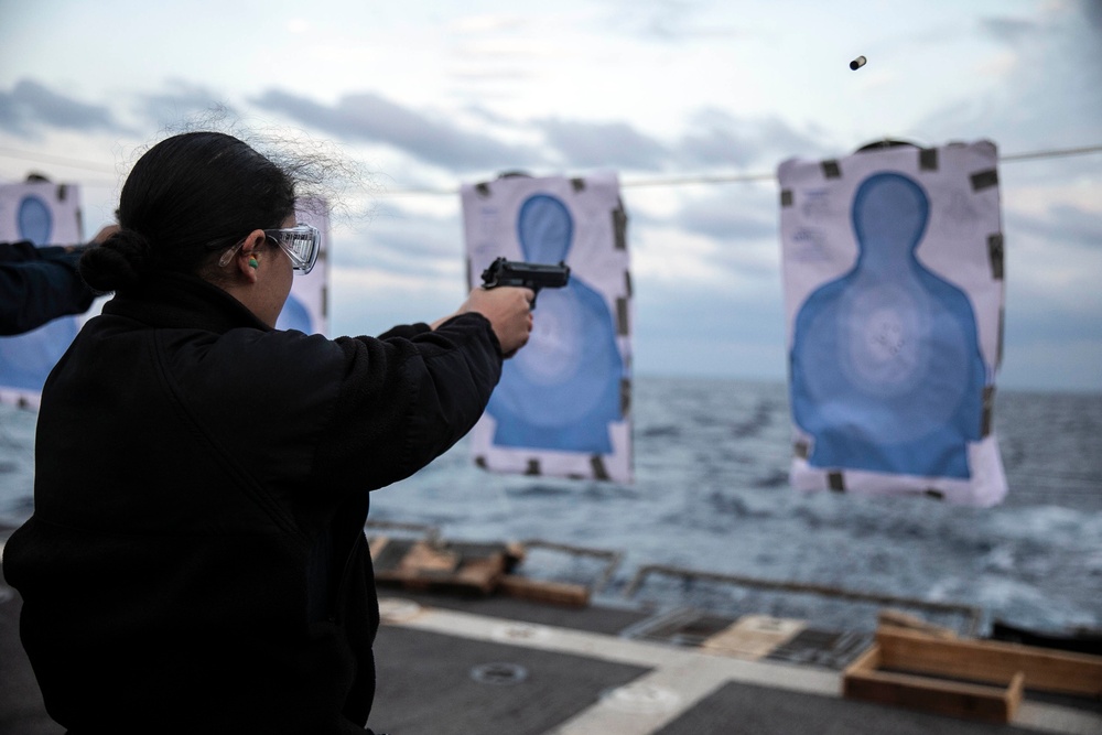 Sterett conducts Small-Arms Shoot Qualification