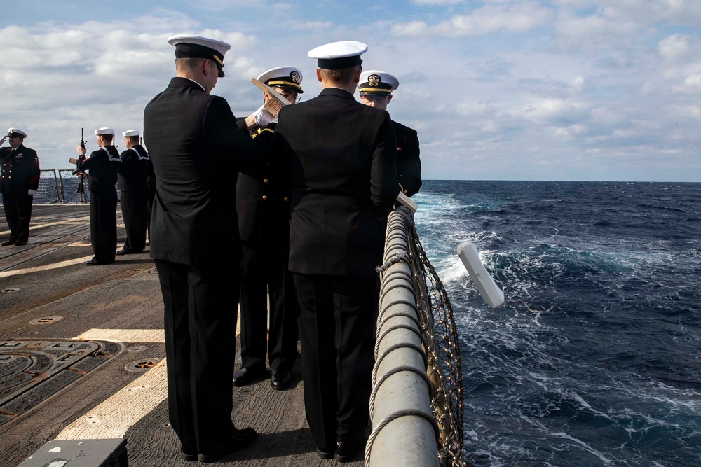 Sterett Conducts Burial-at-Sea