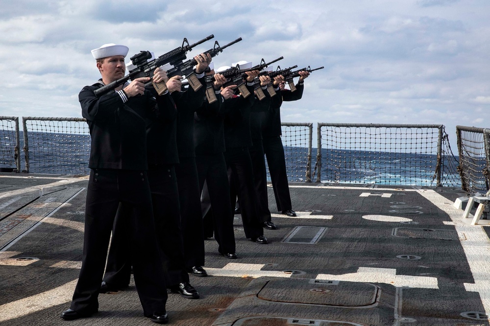 Sterett Conducts Burial-at-Sea