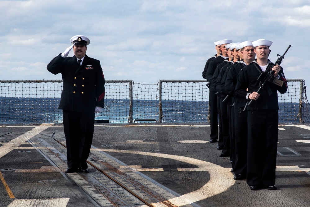 Sterett Conducts Burial-at-Sea