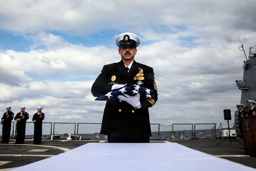 Sterett Conducts Burial-at-Sea