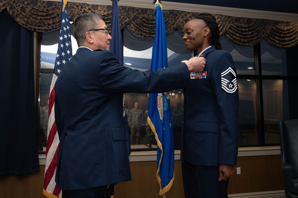 Senior Master Sgt. Latoya White promotes to chief master sergeant