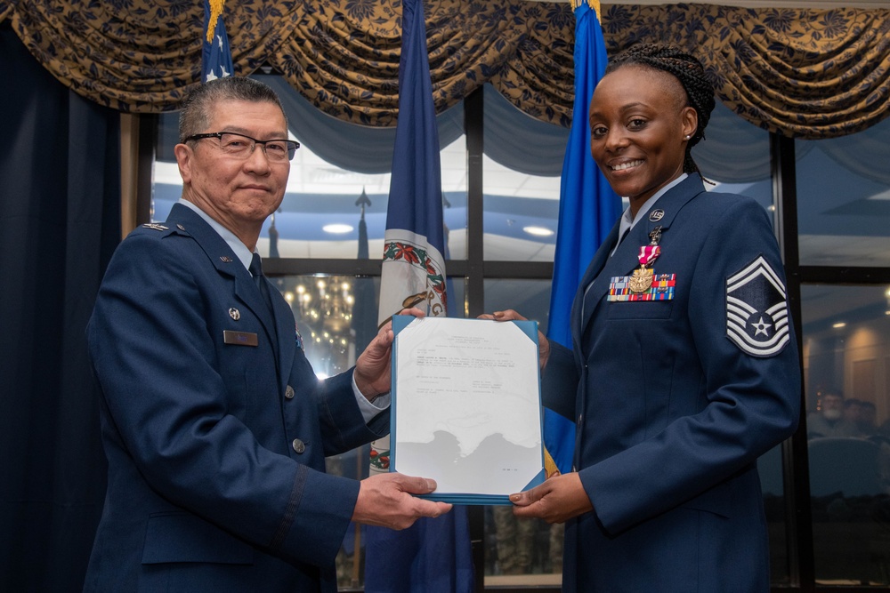 Senior Master Sgt. Latoya White promotes to chief master sergeant