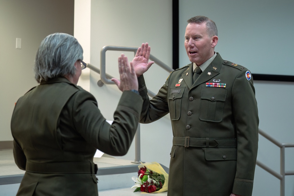 Command Chief Warrant Officer Coppock promotes to Chief Warrant Officer 5