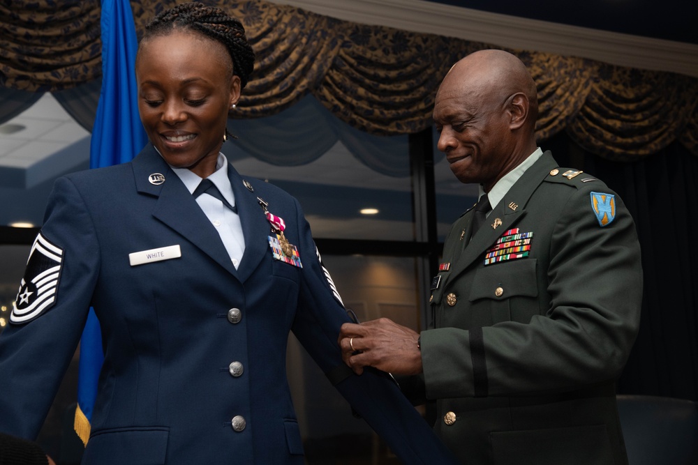 Senior Master Sgt. Latoya White promotes to chief master sergeant