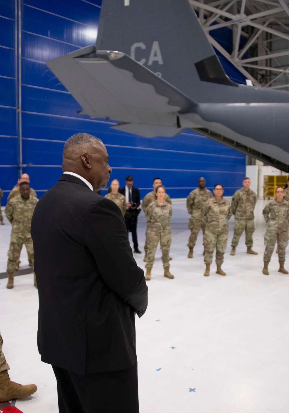 secretary of Defense visits 129th RQW