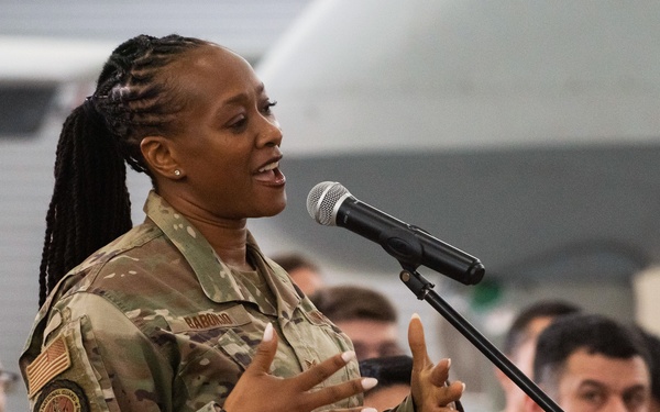 CMSAF inspires 147th Airmen during visit to Ellington Field