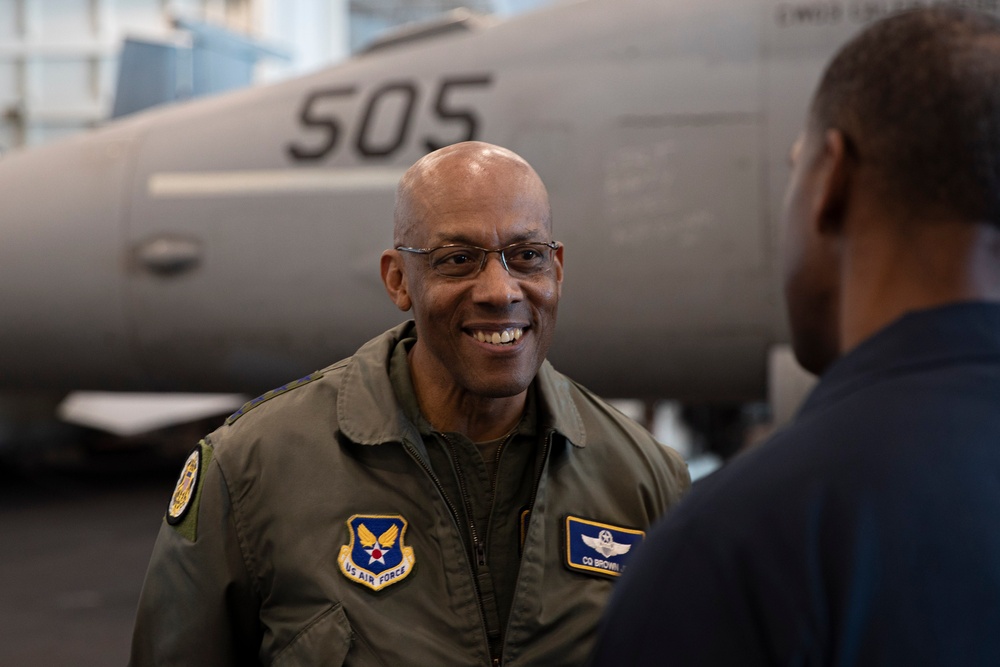 JCS General Charles Brown Visits USS Theodore Roosevelt