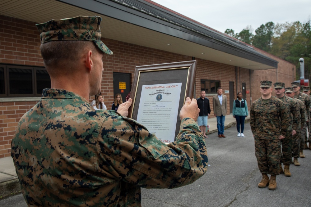 Marine from Chicago promoted by general