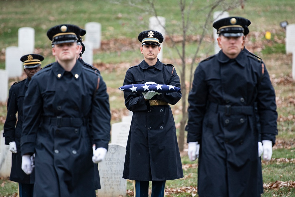 Military Funeral Honors with Funeral Escort are Conducted for U.S. Army Capt. George Terry in Memorial Section H