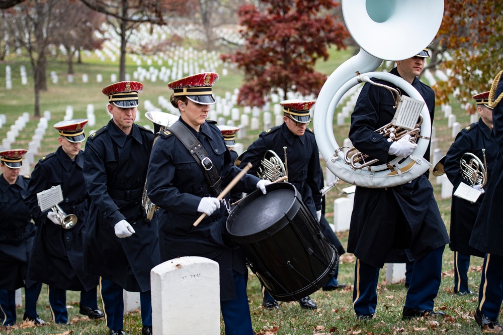 Military Funeral Honors with Funeral Escort are Conducted for U.S. Army Capt. George Terry in Memorial Section H