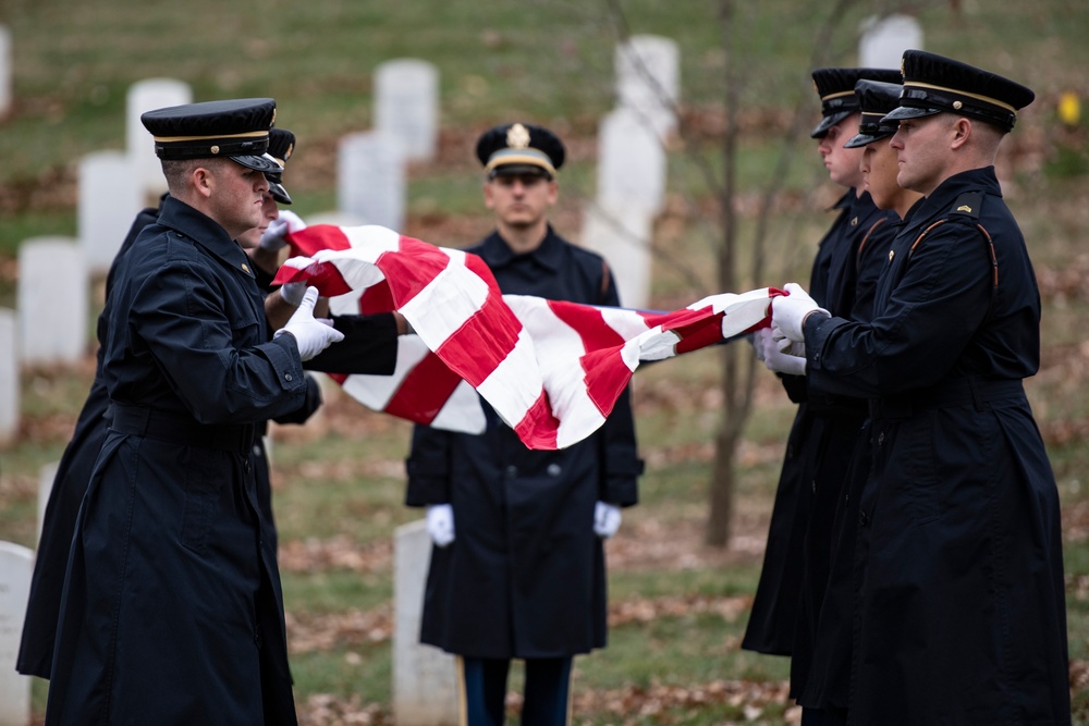 Military Funeral Honors with Funeral Escort are Conducted for U.S. Army Capt. George Terry in Memorial Section H