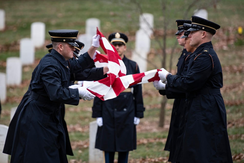 Military Funeral Honors with Funeral Escort are Conducted for U.S. Army Capt. George Terry in Memorial Section H