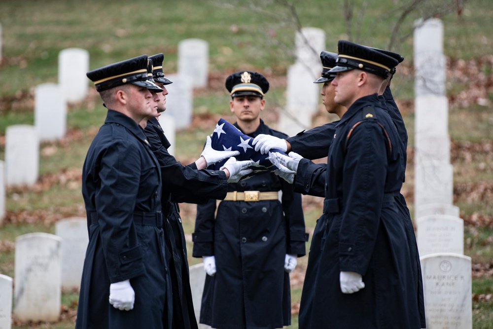 Military Funeral Honors with Funeral Escort are Conducted for U.S. Army Capt. George Terry in Memorial Section H