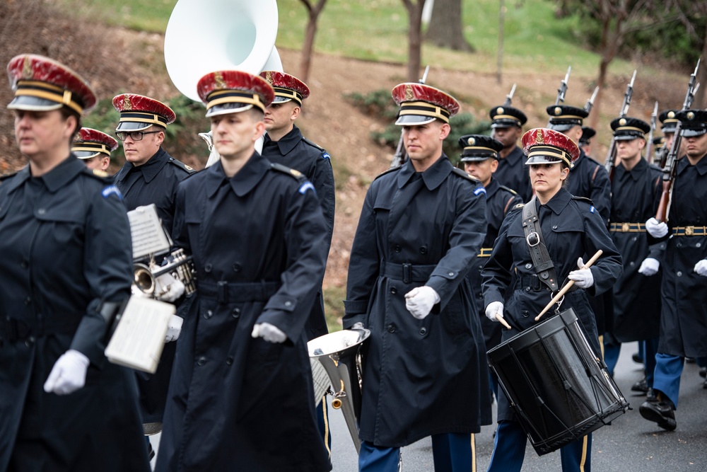 Military Funeral Honors with Funeral Escort are Conducted for U.S. Army Capt. George Terry in Memorial Section H