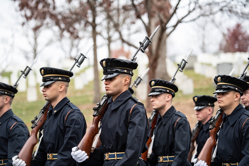 Military Funeral Honors with Funeral Escort are Conducted for U.S. Army Capt. George Terry in Memorial Section H