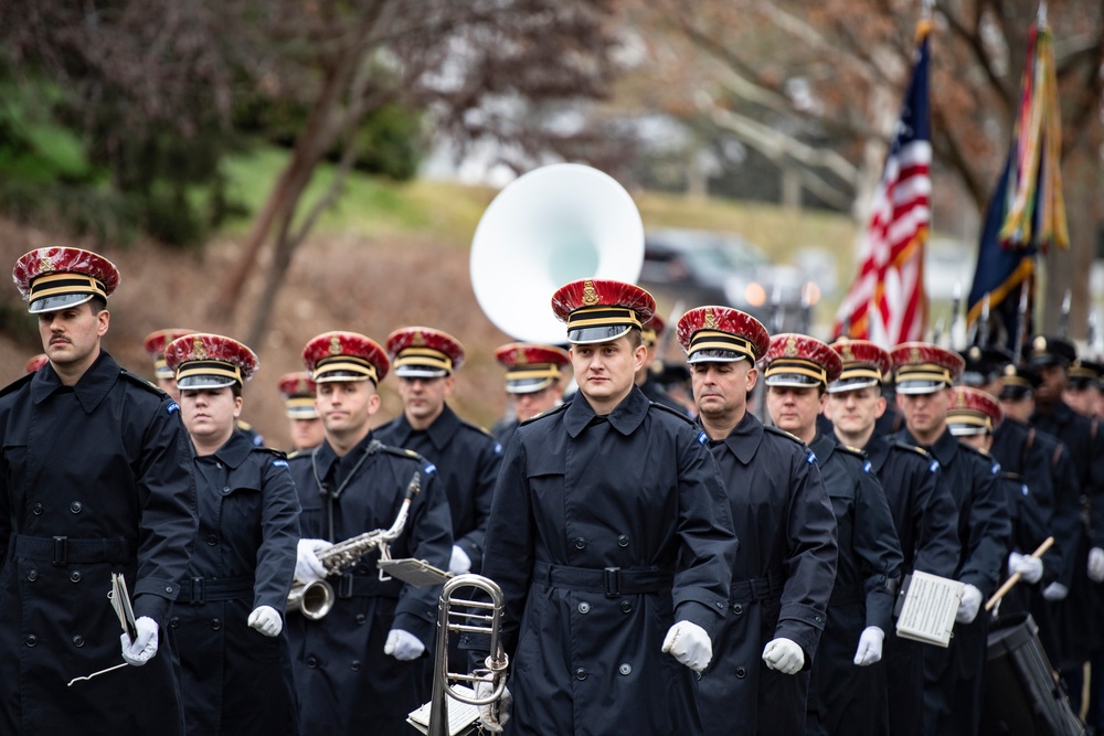 Military Funeral Honors with Funeral Escort are Conducted for U.S. Army Capt. George Terry in Memorial Section H