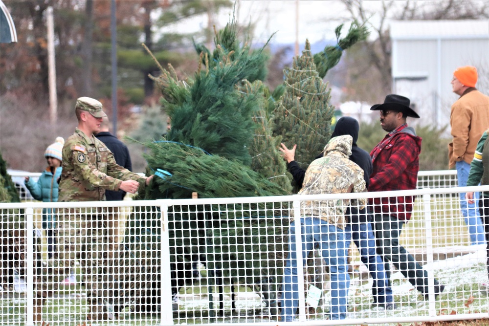 Dozens of Christmas trees donated to Fort McCoy troops during 2023 Trees for Troops event