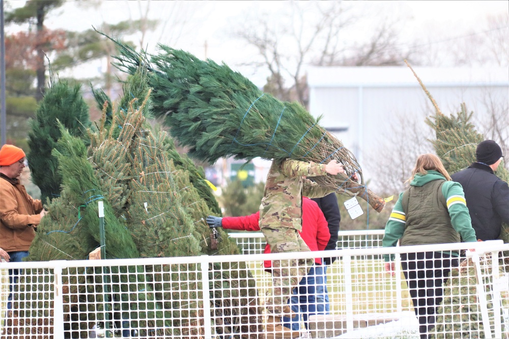 Dozens of Christmas trees donated to Fort McCoy troops during 2023 Trees for Troops event