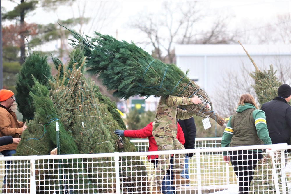 Dozens of Christmas trees donated to Fort McCoy troops during 2023 Trees for Troops event