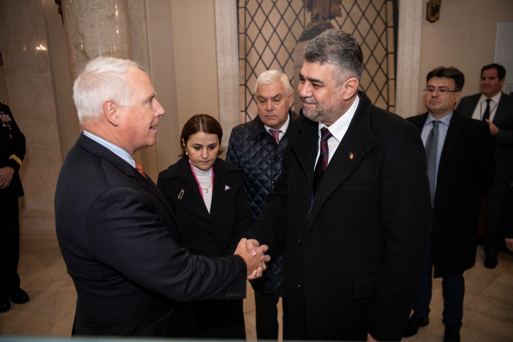 Prime Minister of Romania Marcel Ciolacu Visits Arlington National Cemetery