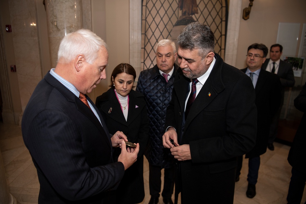 Prime Minister of Romania Marcel Ciolacu Visits Arlington National Cemetery