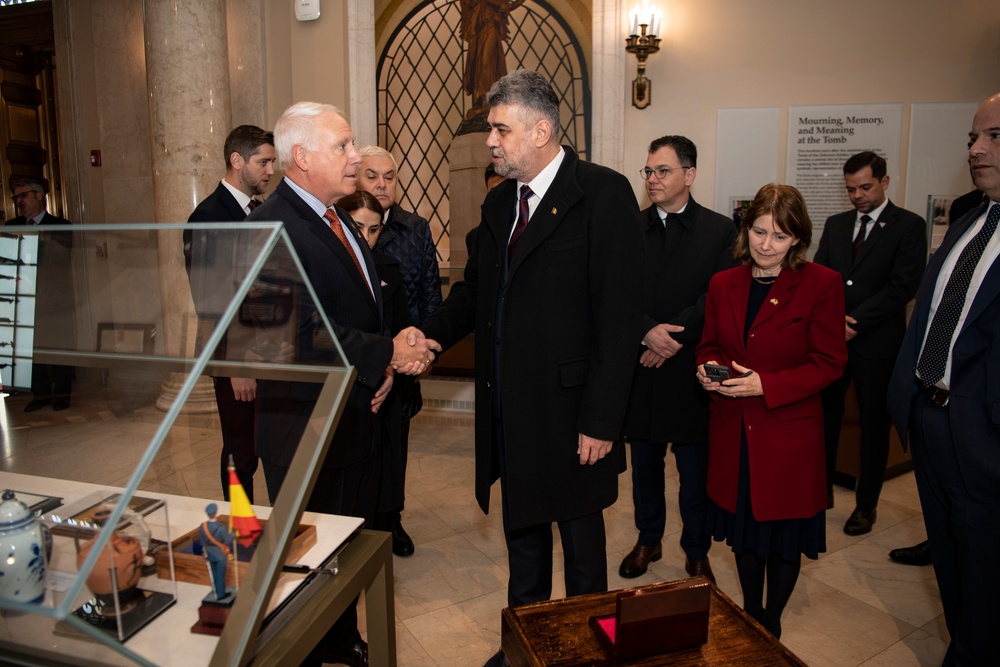 Prime Minister of Romania Marcel Ciolacu Visits Arlington National Cemetery