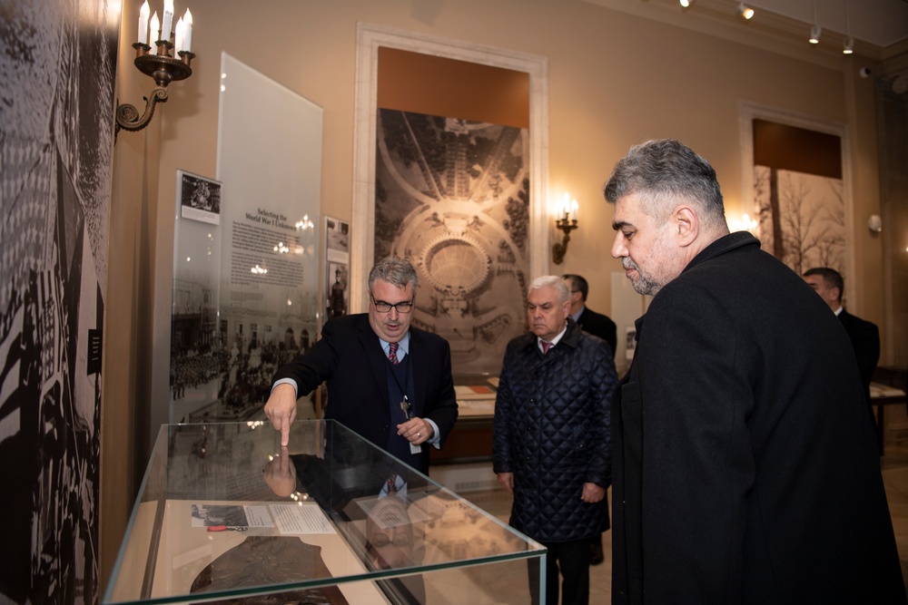 Prime Minister of Romania Marcel Ciolacu Visits Arlington National Cemetery