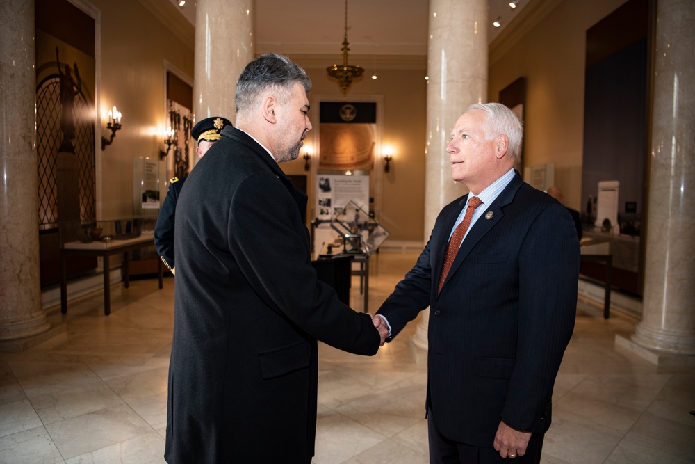 Prime Minister of Romania Marcel Ciolacu Visits Arlington National Cemetery