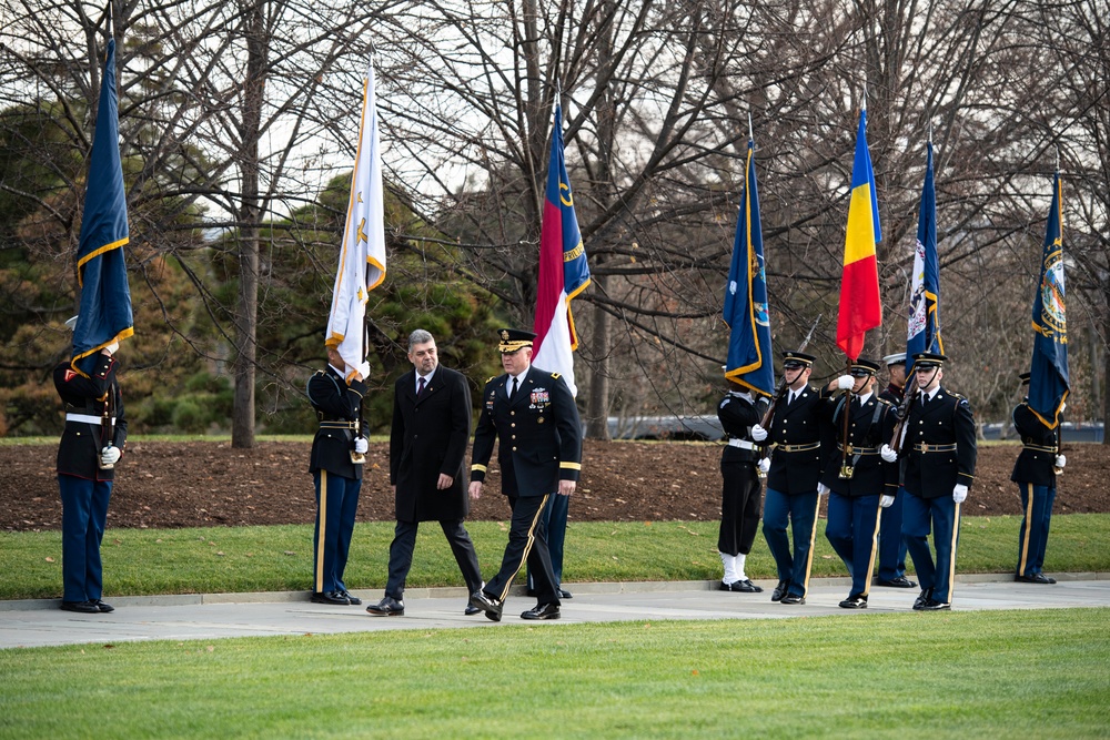 Prime Minister of Romania Marcel Ciolacu Visits Arlington National Cemetery