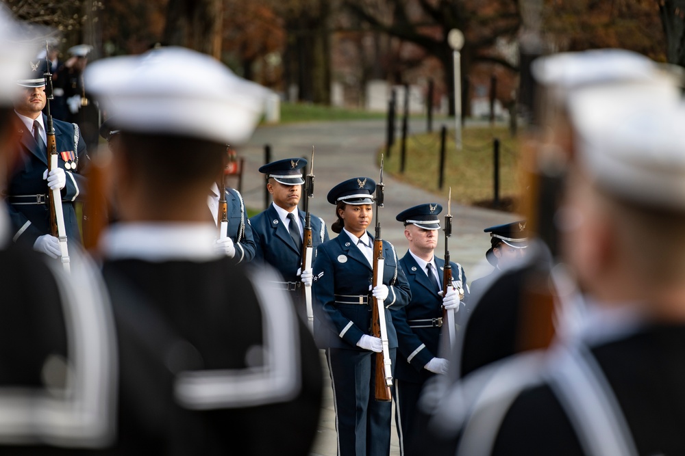 Prime Minister of Romania Marcel Ciolacu Visits Arlington National Cemetery