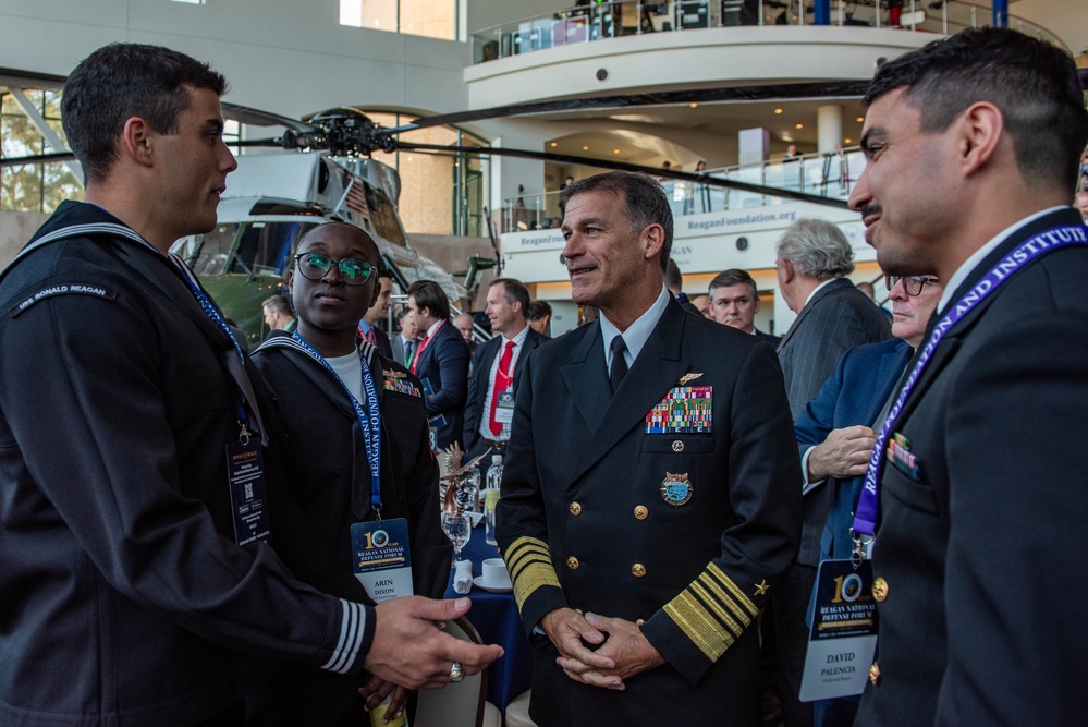 USS Ronald Reagan (CVN 76) Sailors participate in Reagan National Defense Forum