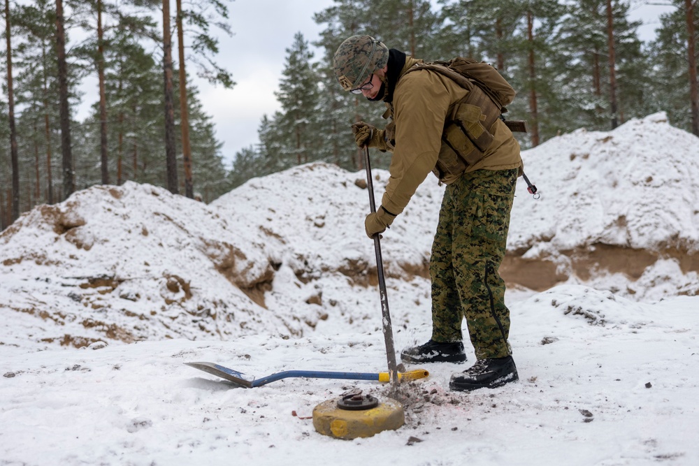 Marines with Combat Logistics Battalion 6 Conduct Mine Placement Operations