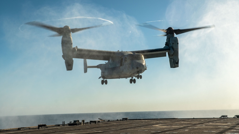 Marines, Sailors Conduct Flight Operations Aboard USS Harpers Ferry