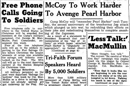 This Month in Fort McCoy History — December