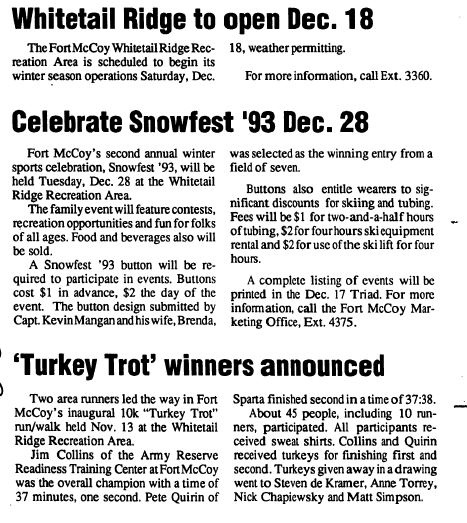 This Month in Fort McCoy History — December