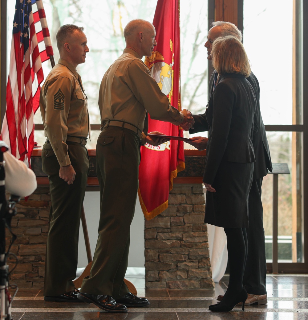 Cindy Whitman Lacy retired by Lt. Gen. Glynn after 34 years of service