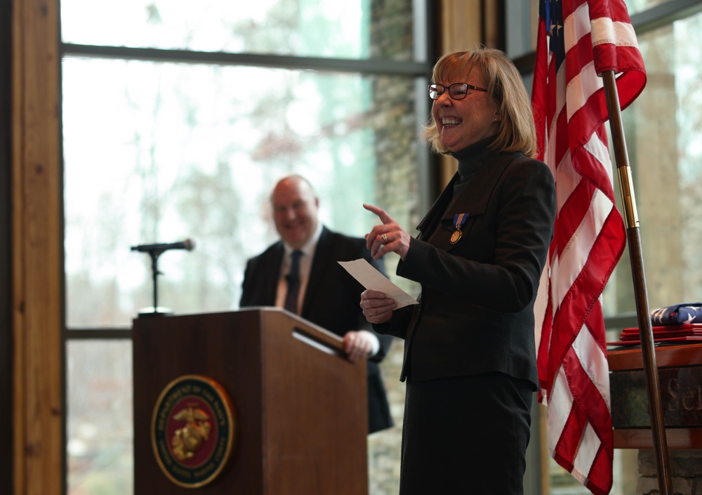 Cindy Whitman Lacy retired by Lt. Gen. Glynn after 34 years of service