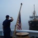 Half masting of national ensign for Rear Adm. Norman Saunders