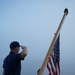 Half masting of national ensign for Rear Adm. Norman Saunders