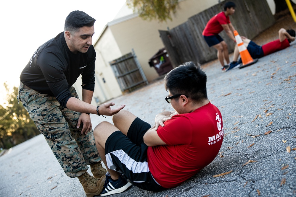 Poolees Train to Become Marines at Recruiting Substation Cary