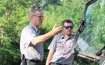 Corps of Engineers team from St. Paul, Minnesota, receives water