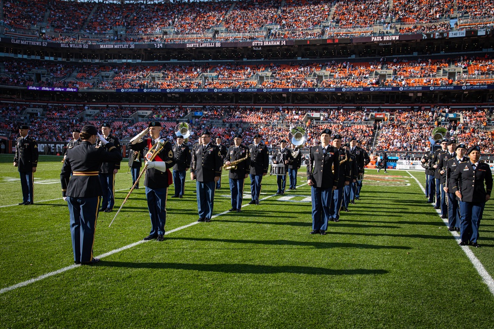 122nd Army Band performs at the 2023 Cleveland Browns Salute to Service game