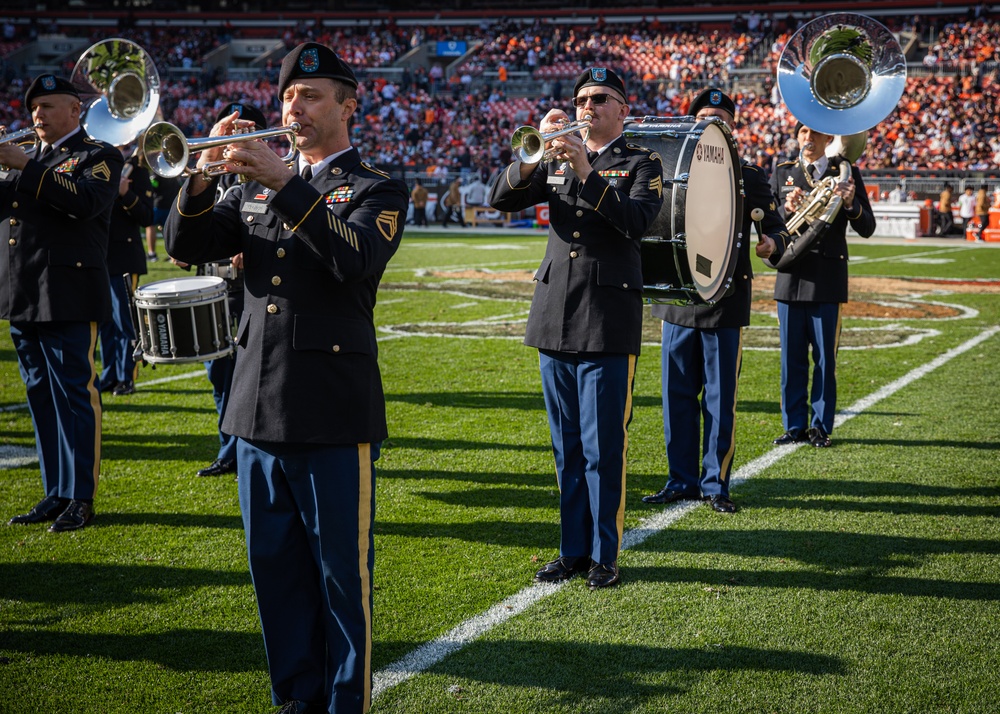 122nd Army Band performs at the 2023 Cleveland Browns Salute to Service game